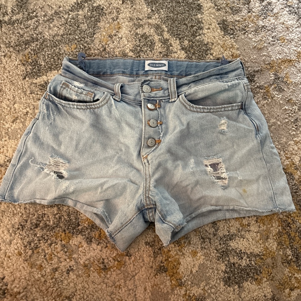 Old Navy Women's Distressed Light Blue Jean Shorts